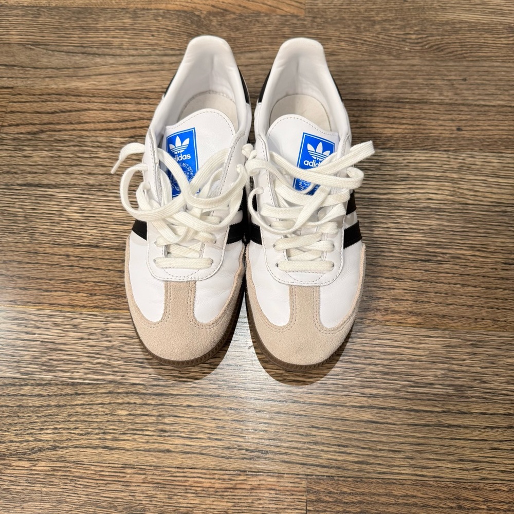 Adidas White and Black Samba Sneakers with Sporty Design